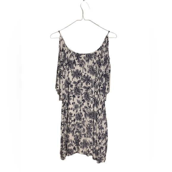 Cato Dresses & Skirts - 🍁 Cato Cold Shoulder Navey Blue Floral Shift Dress - Size L